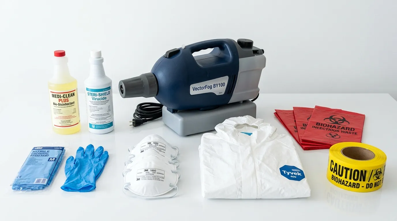 Professional biohazard remediation crew working in Northampton